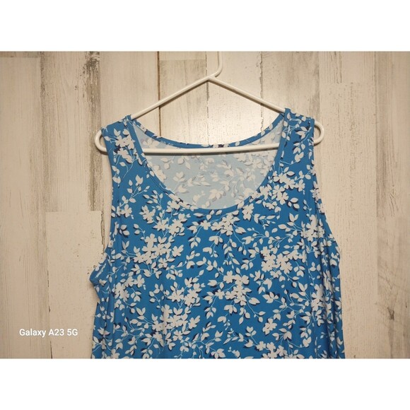 Draper James Reese Witherspoon Ruffle Nightie Dress PJs Blue Shadow Floral L/XL - Picture 3 of 6
